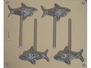 Shark Chocolate Lollipop Mould 4 Cavity